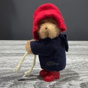 Paddington Bear in Red Hat & Blue Coat Hugger/Grabber Plush - Vintage Bear Toy